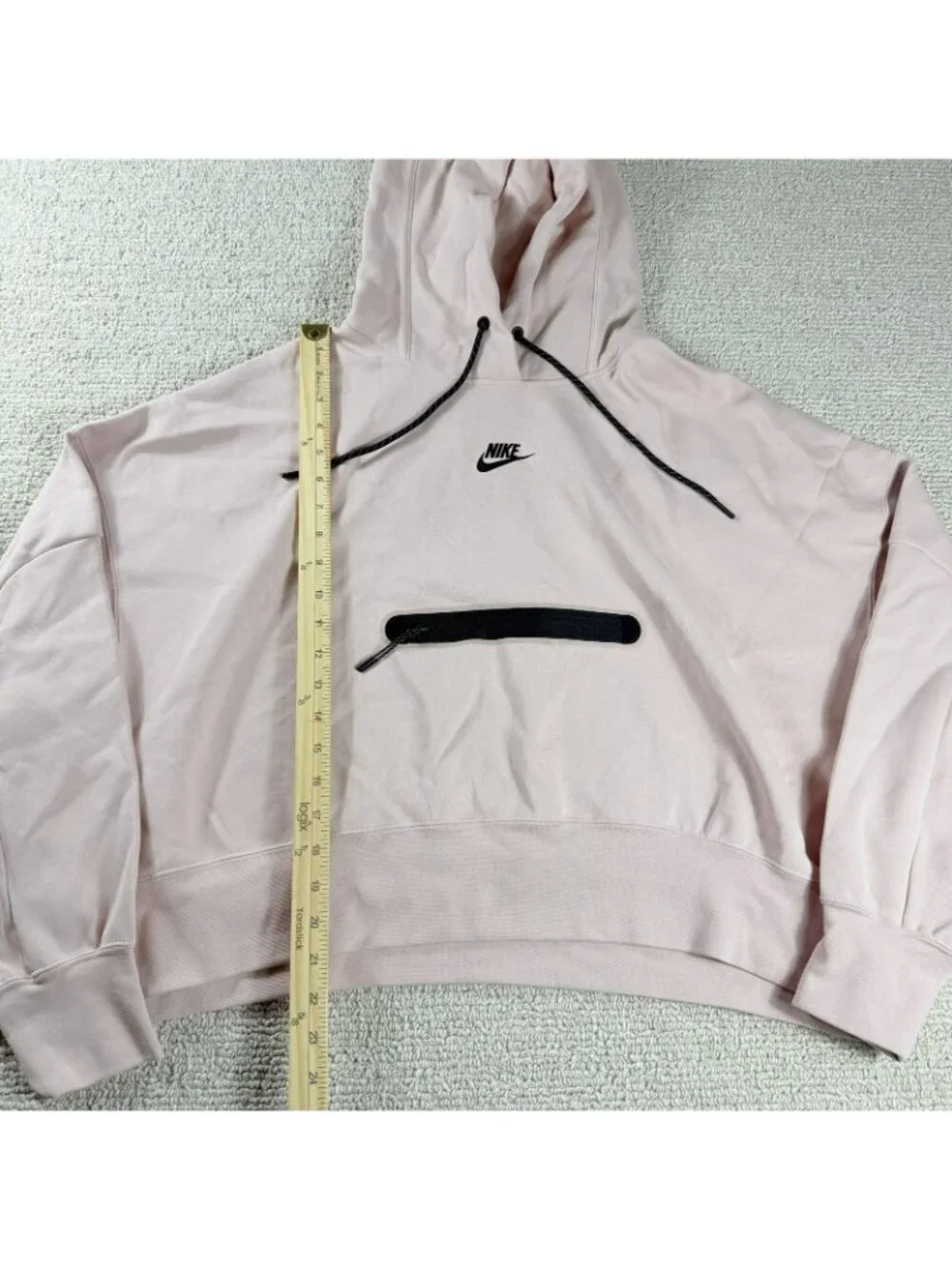 Nike Sportswear Tech Fleece Oversized Cropped Hoodie Pink Women's Size Large
